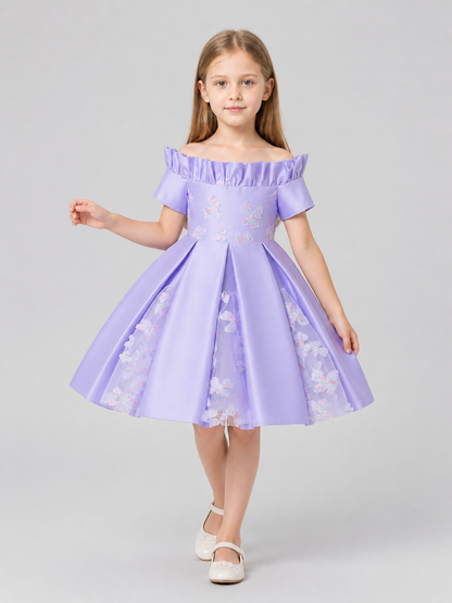 Lavender Princess Dress for Girls with Tulle Costume Dresses detail 2