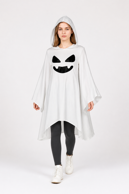 Hooded Cape with Ghost Design Costume Capes detail 2