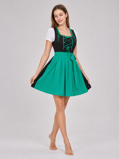 Alpine-Style Dirndl Dress with Apron