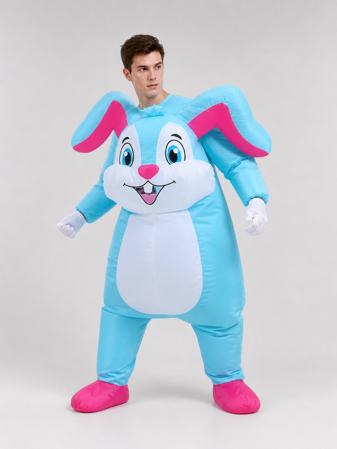 Full-body cartoon character-style rabbit costume for Easter celebrations