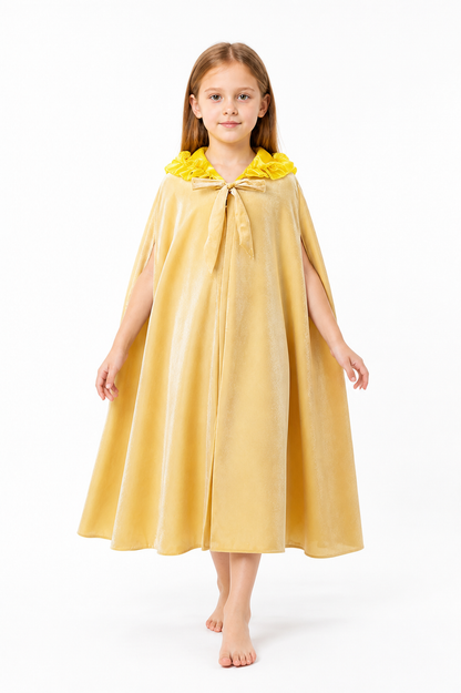 Children's Gold Hooded Cape with Bow Costume Capes detail 2