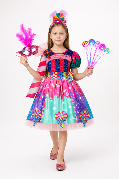 Children’s Carnival Dress with Candy Print product detail 2
