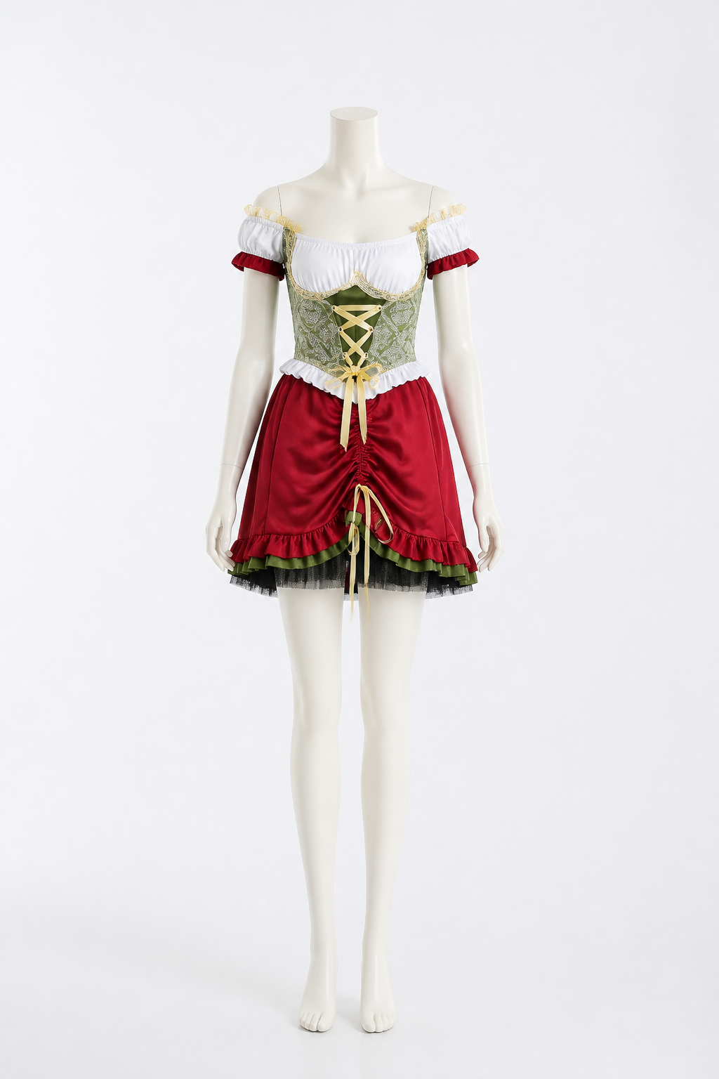 Short Bavarian Dress with Puff Sleeves Costume Dresses detail 2