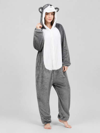 Husky Flannel Hooded Kigurumi Pajama product detail 2