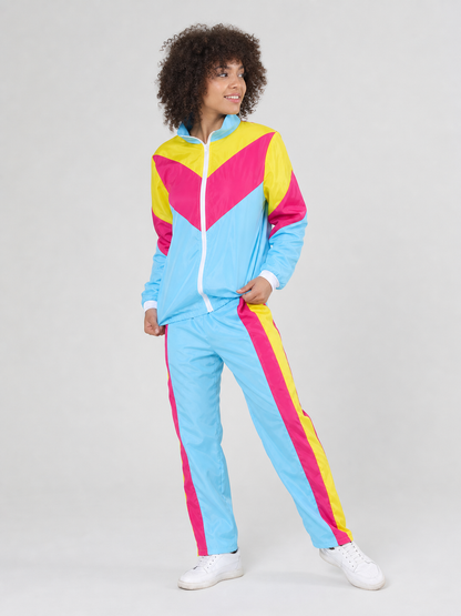 Two-Piece Stage Costume with Geometric Color Blocking