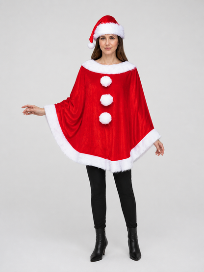 Christmas Cape with White Trim Costume Capes detail 2