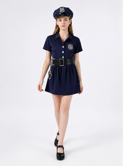 Children's Police Officer Costume with Skirt and Belt Costumes detail