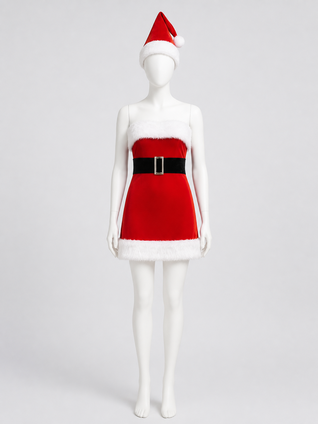 Christmas Costume: Dress and Santa Hat with Belt Costume Dresses detail 2