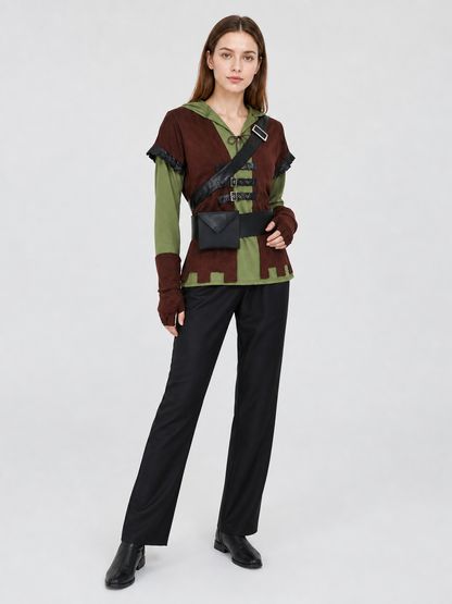 Green Arrow cosplay costume with vest and belt