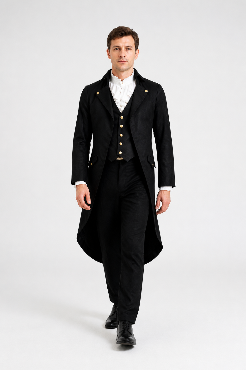 Black Victorian Gothic and Steampunk Tailcoat