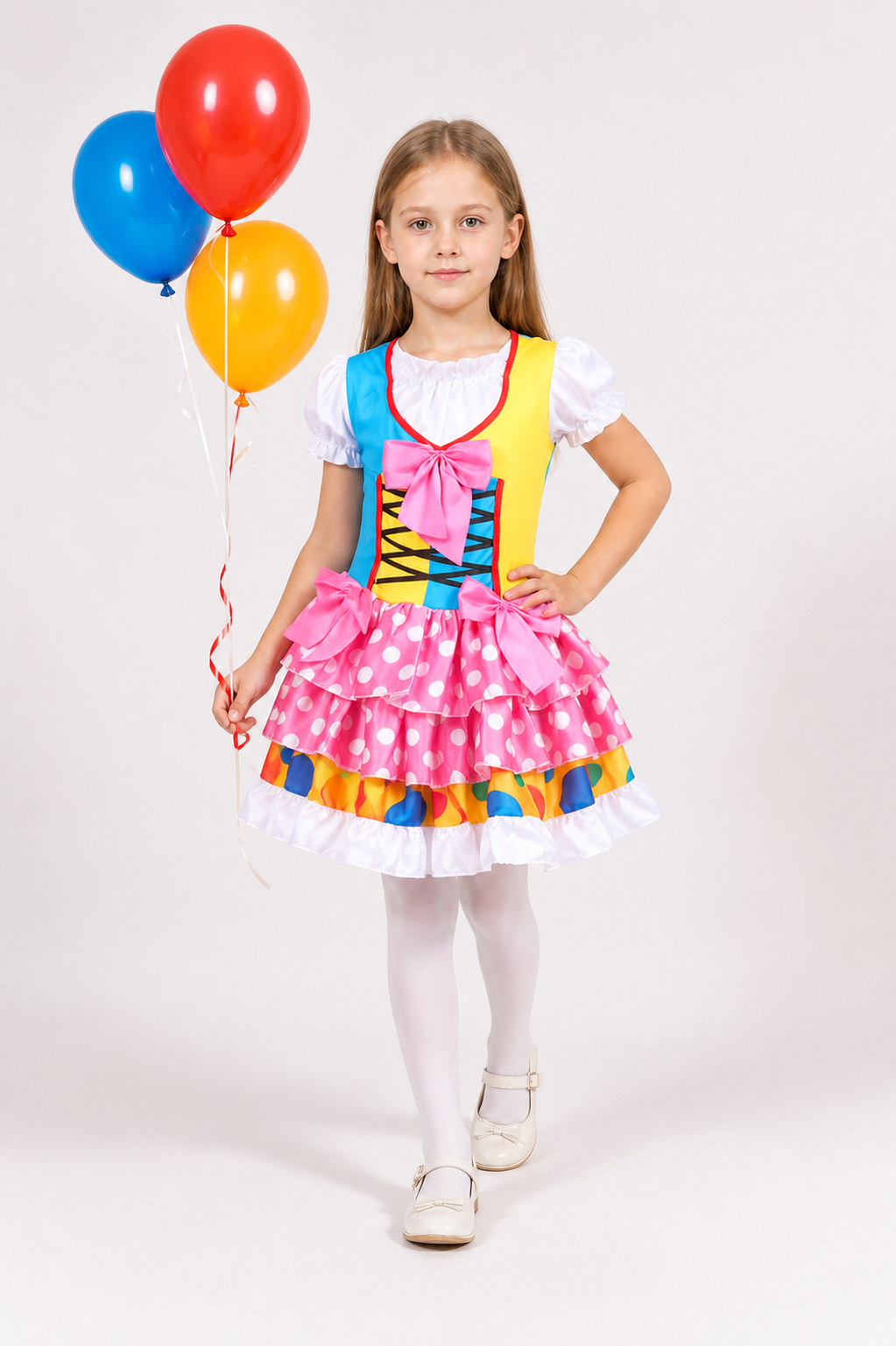 Clown Costume with Pink Polka Dots and a Full Skirt Costumes detail 2