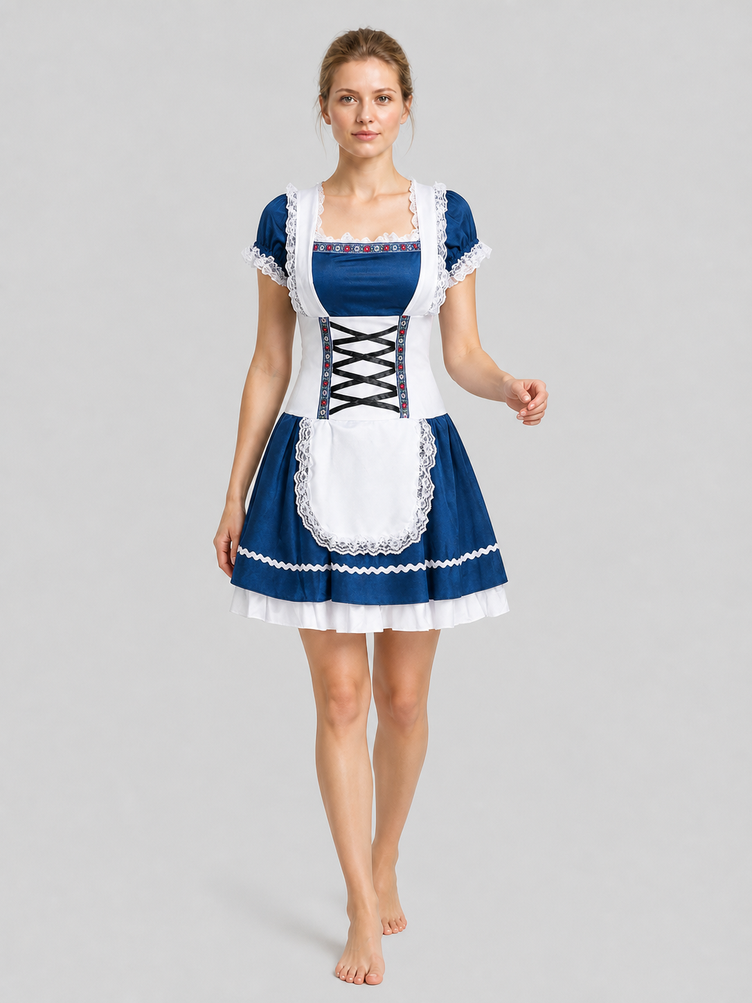 German Oktoberfest Dress with Apron and Lace Costume Dresses detail