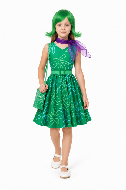 Children’s Sadness Carnival Costume with Dress and Wig product detail 2