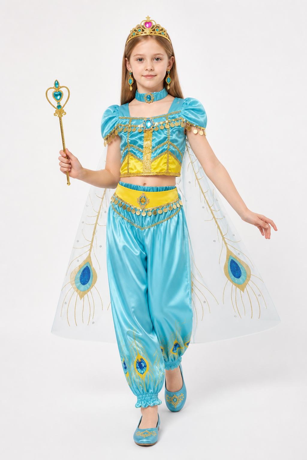 Princess Jasmine Costume with Cape and Crown Costume Capes detail 2