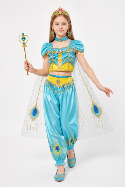 Princess Jasmine Costume with Cape and Crown Costume Capes detail 2