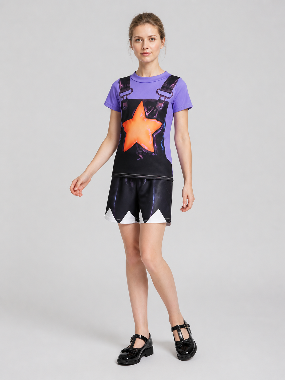 Children's short-sleeve top and shorts set with a star product detail 2