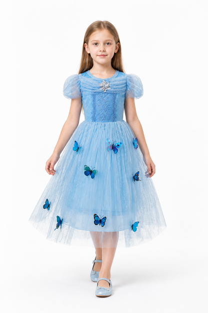Princess Dress with Butterflies and a Full Skirt for Halloween Costume Dresses detail 2