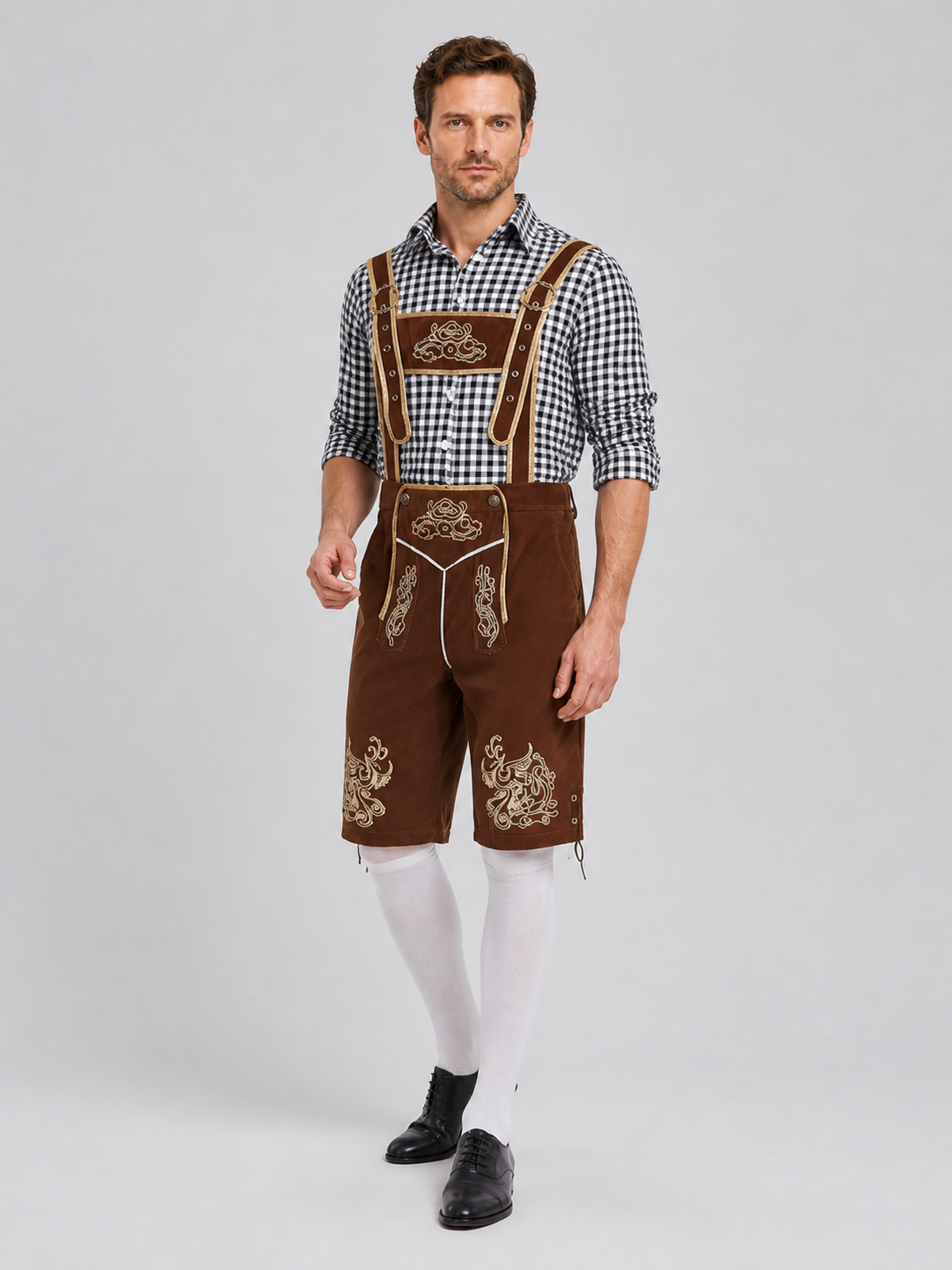 Bavarian Shorts with Suspenders and Gold Embroidery product detail 2