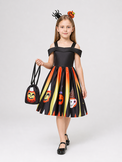 Children's Halloween Dress with a Full Skirt and Headband Costume Dresses detail 2
