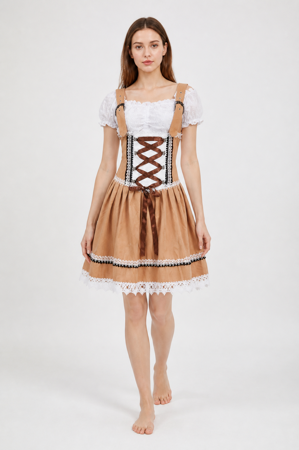 Bavarian-Style Dress with Lacing and Lace Costume Dresses detail 2