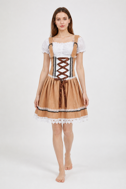 Bavarian-Style Dress with Lacing and Lace Costume Dresses detail 2