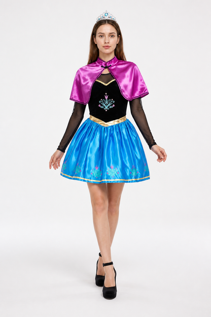 Role-Playing Costume with Cape and Full Skirt