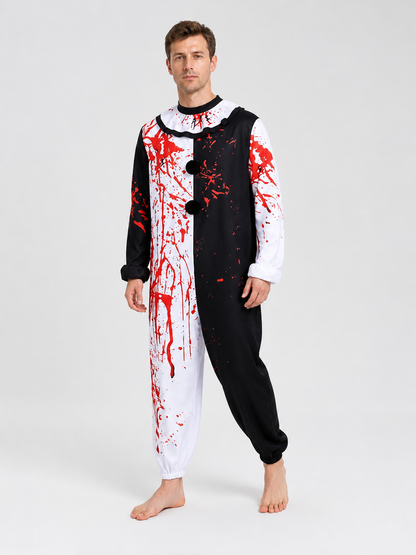 “Sinister Clown” Cosplay Costume, Black and White Jumpsuit product detail 2