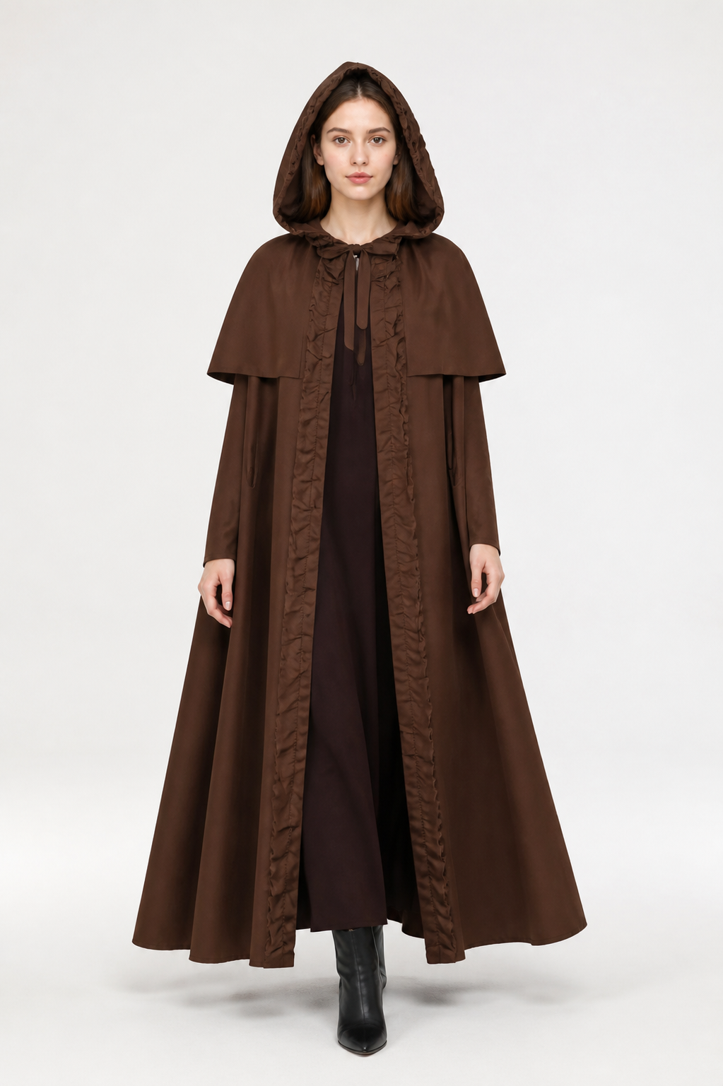 Hooded cloak with front ties Costume Capes detail 2