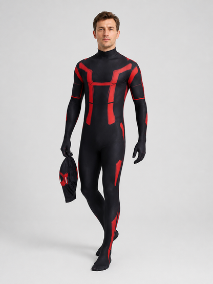 Tron 3 Cosplay Costume: Black and Red Jumpsuit Costumes detail 2