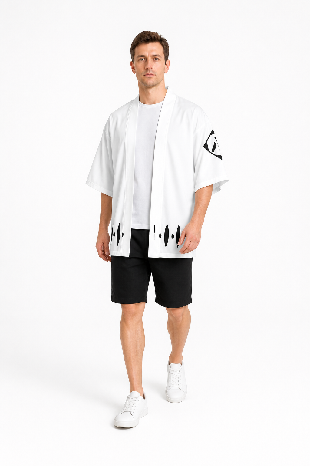 Bleach Shunsui Kyōraku Cosplay Costume, White with Black Pattern product detail 2