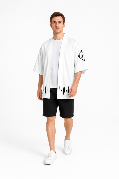 Bleach Shunsui Kyōraku Cosplay Costume, White with Black Pattern product detail 2