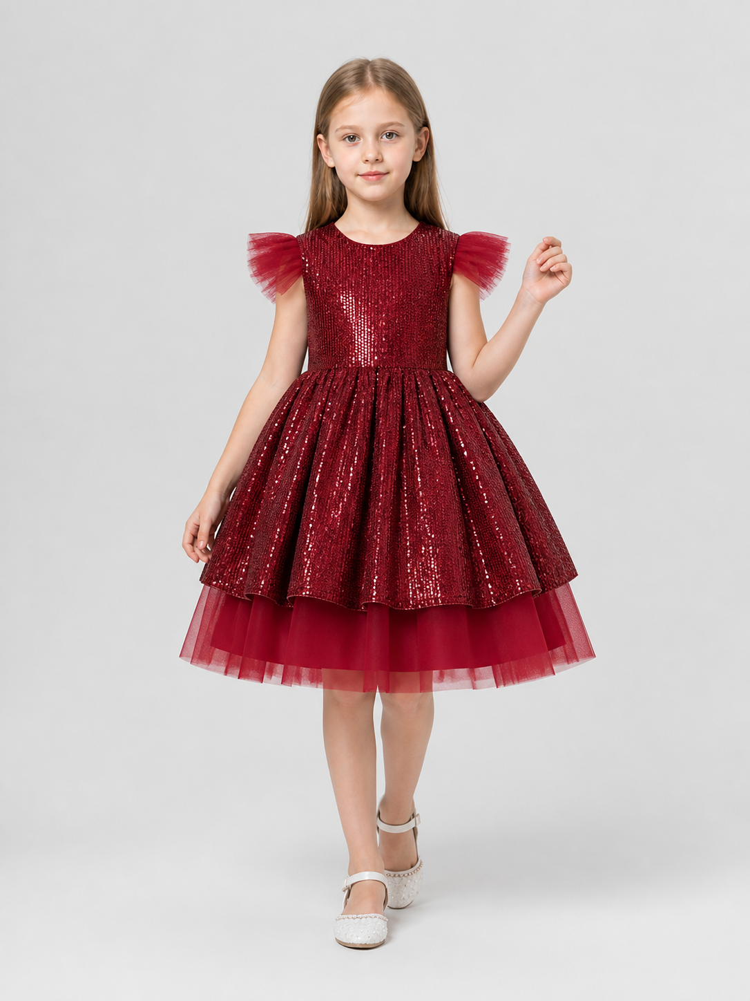 Festive Sequin and Tulle Princess Dress