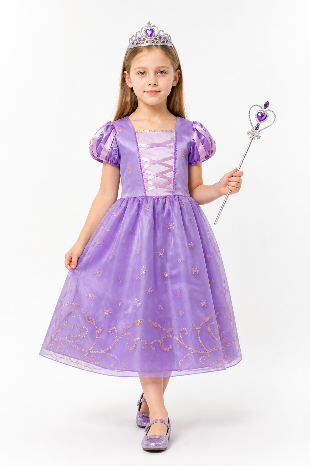 Halloween Princess Dress with Crown and Wand Costume Dresses detail 2