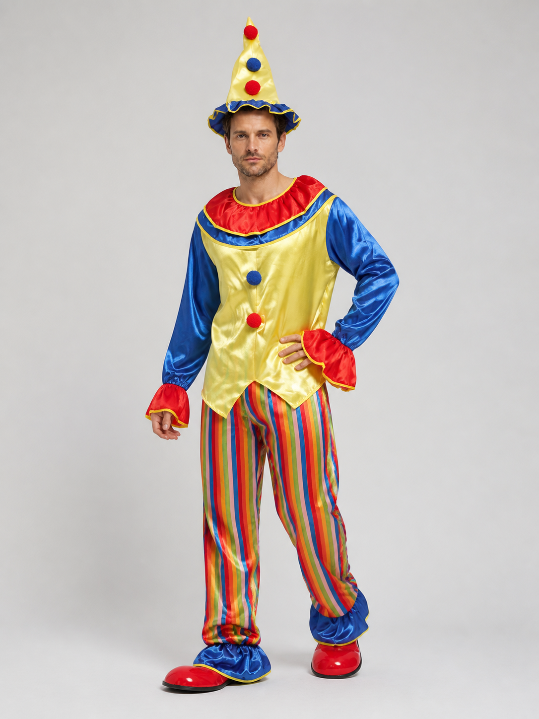 Striped Clown Costume for Stage Performances Costumes detail 2
