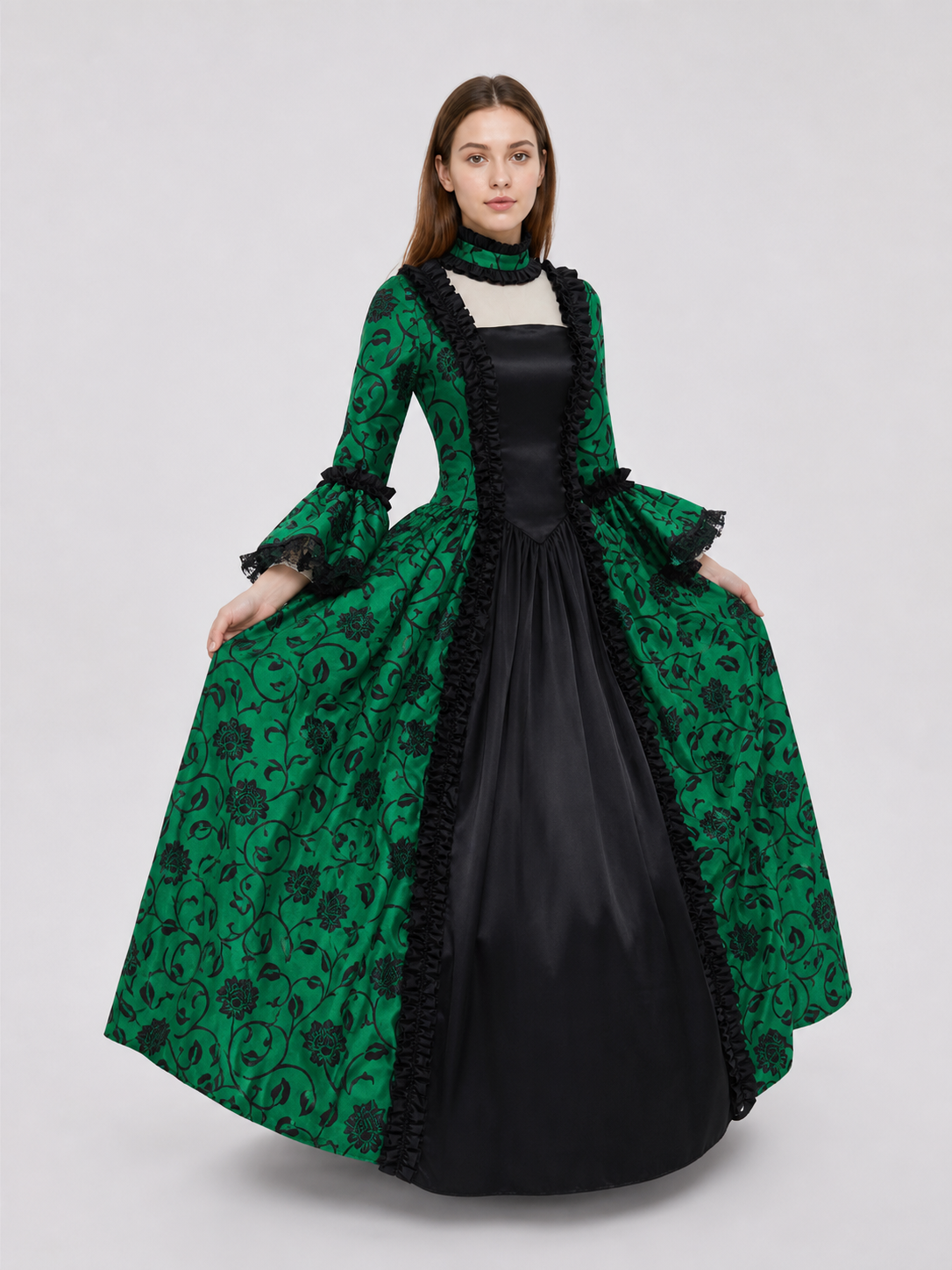 Victorian Gothic Dress with a Full Skirt