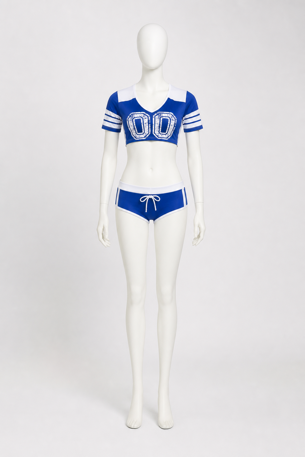 Blue and White Stage Costume with Number 00 Costumes detail 2