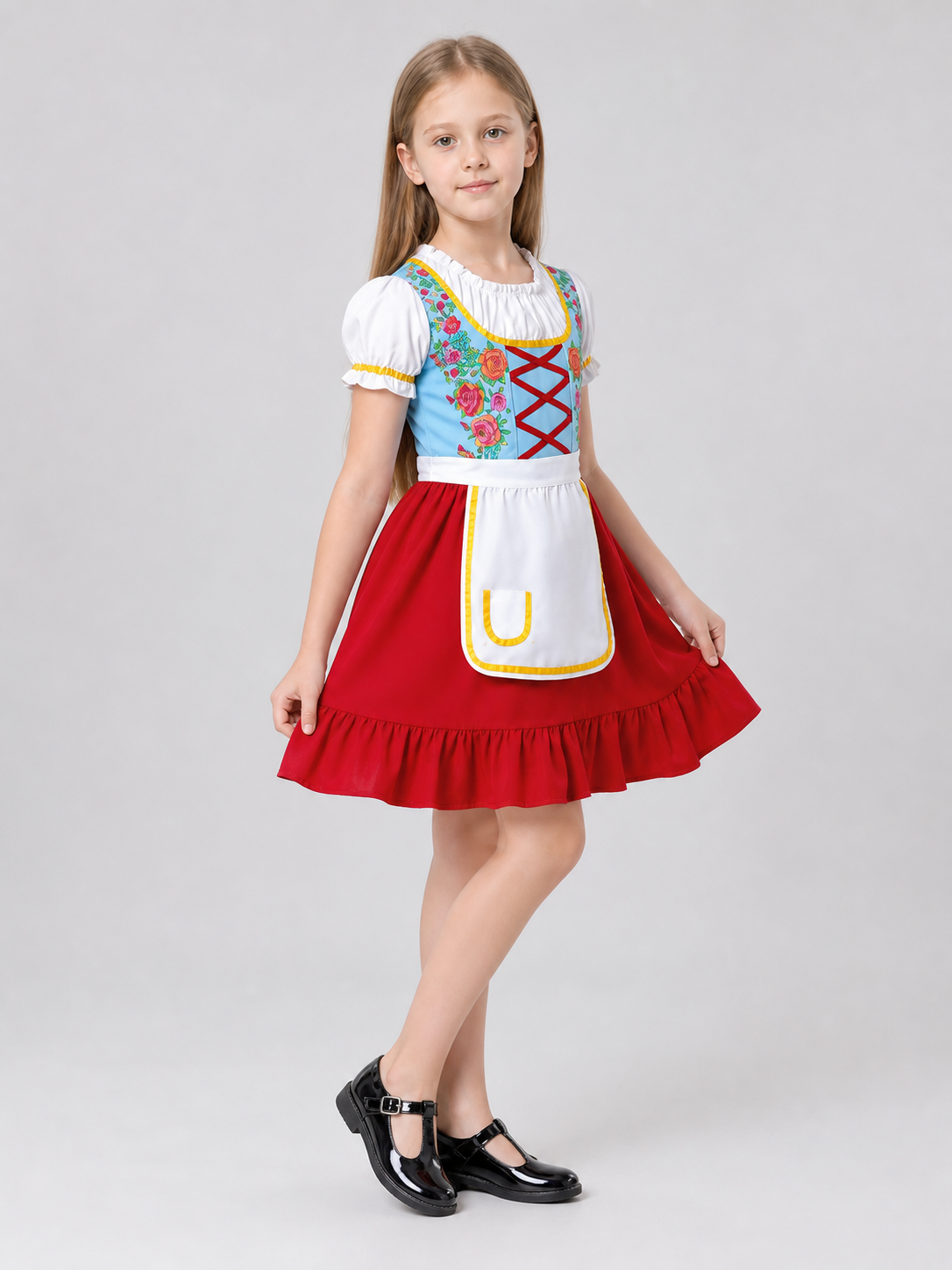 Carnival Costume Dress with Apron and Lacing