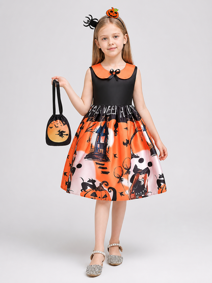 Kids’ Halloween Cosplay Dress with Headband product detail 2