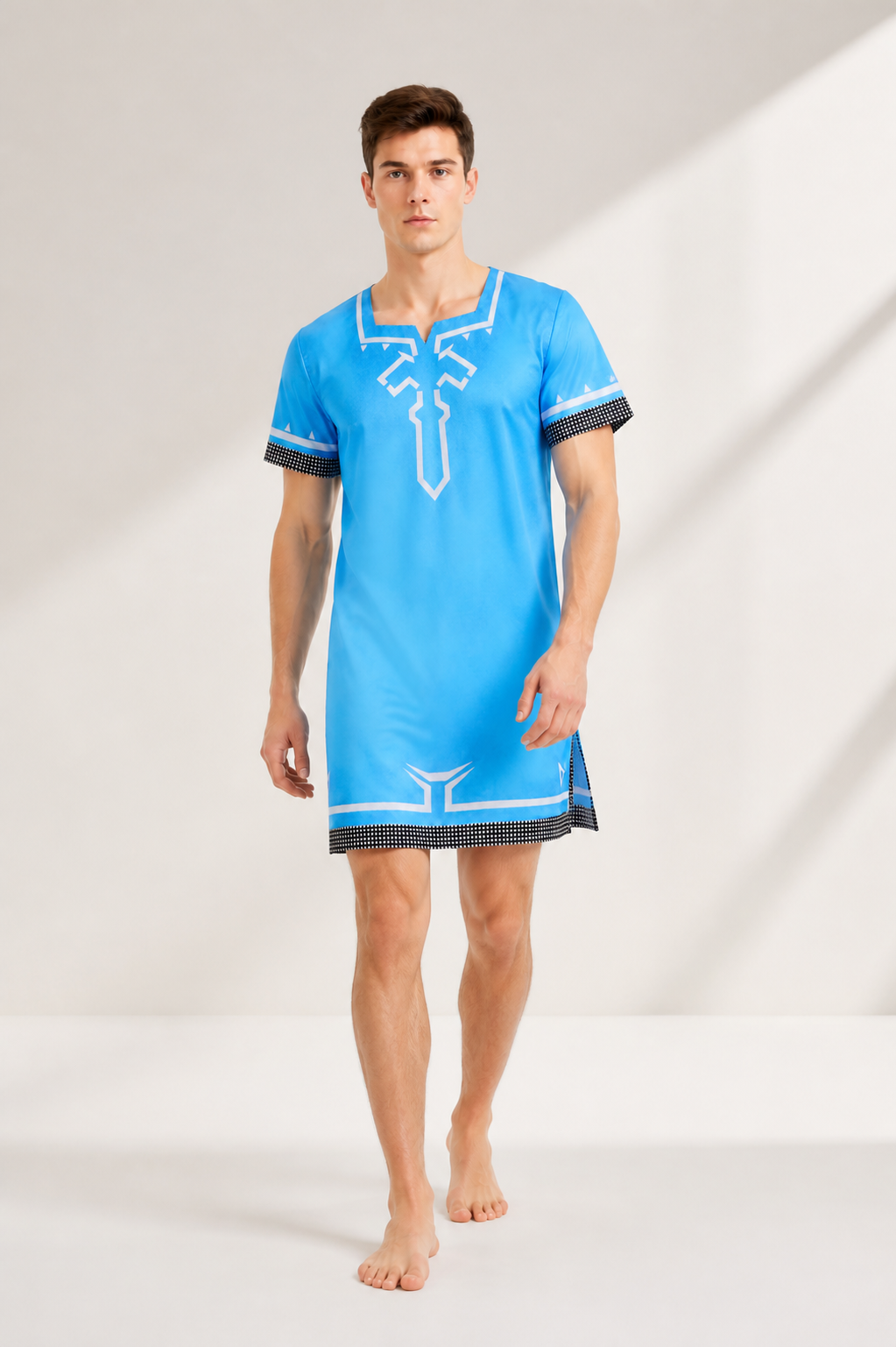 Dress with Short Sleeves and Geometric Pattern Costume Dresses detail