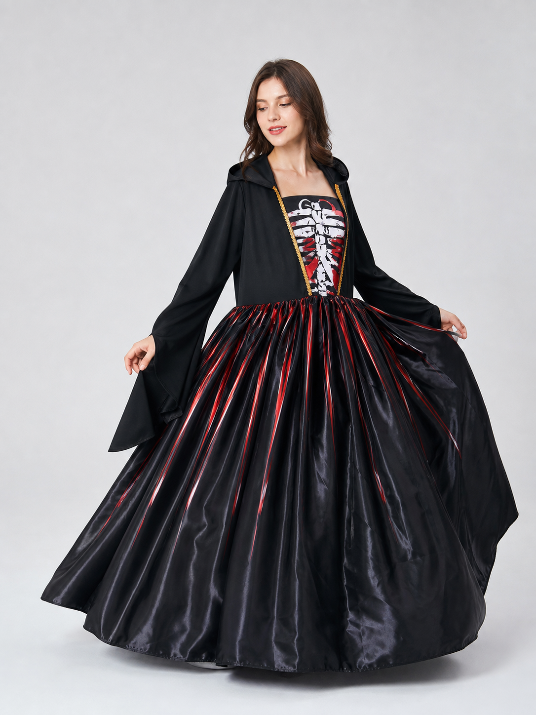Vampire Cosplay Costume: Hooded Dress