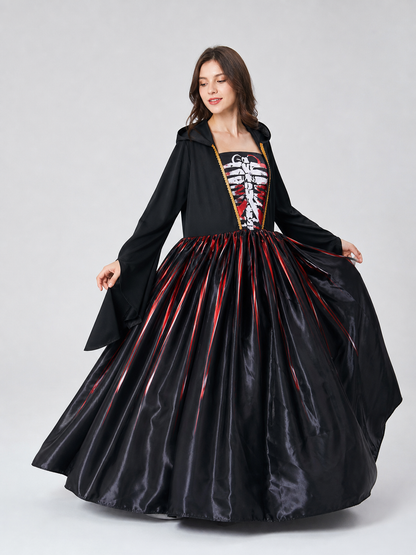 Vampire Cosplay Costume: Hooded Dress