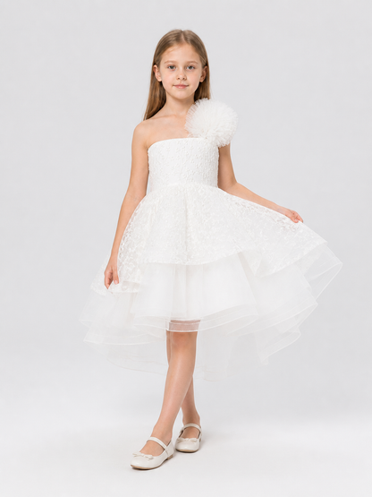 White Princess Dress for Girls with a Full Tulle Skirt Costume Dresses detail 2