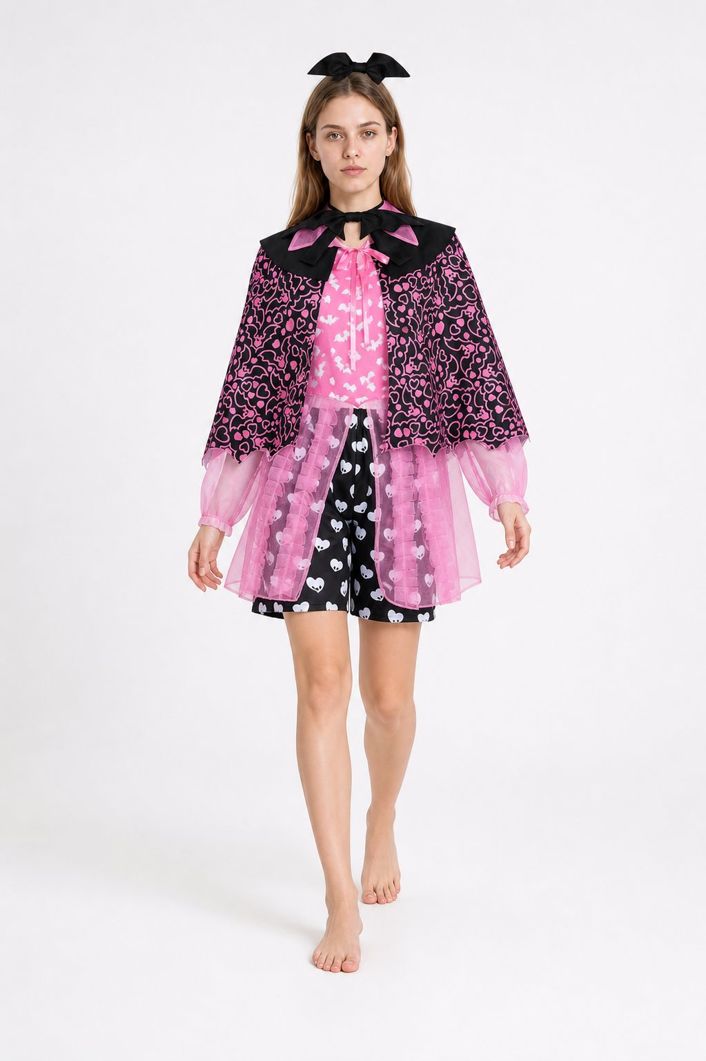 Monster High Cosplay Costume with Cape and Bow Costume Capes detail 2