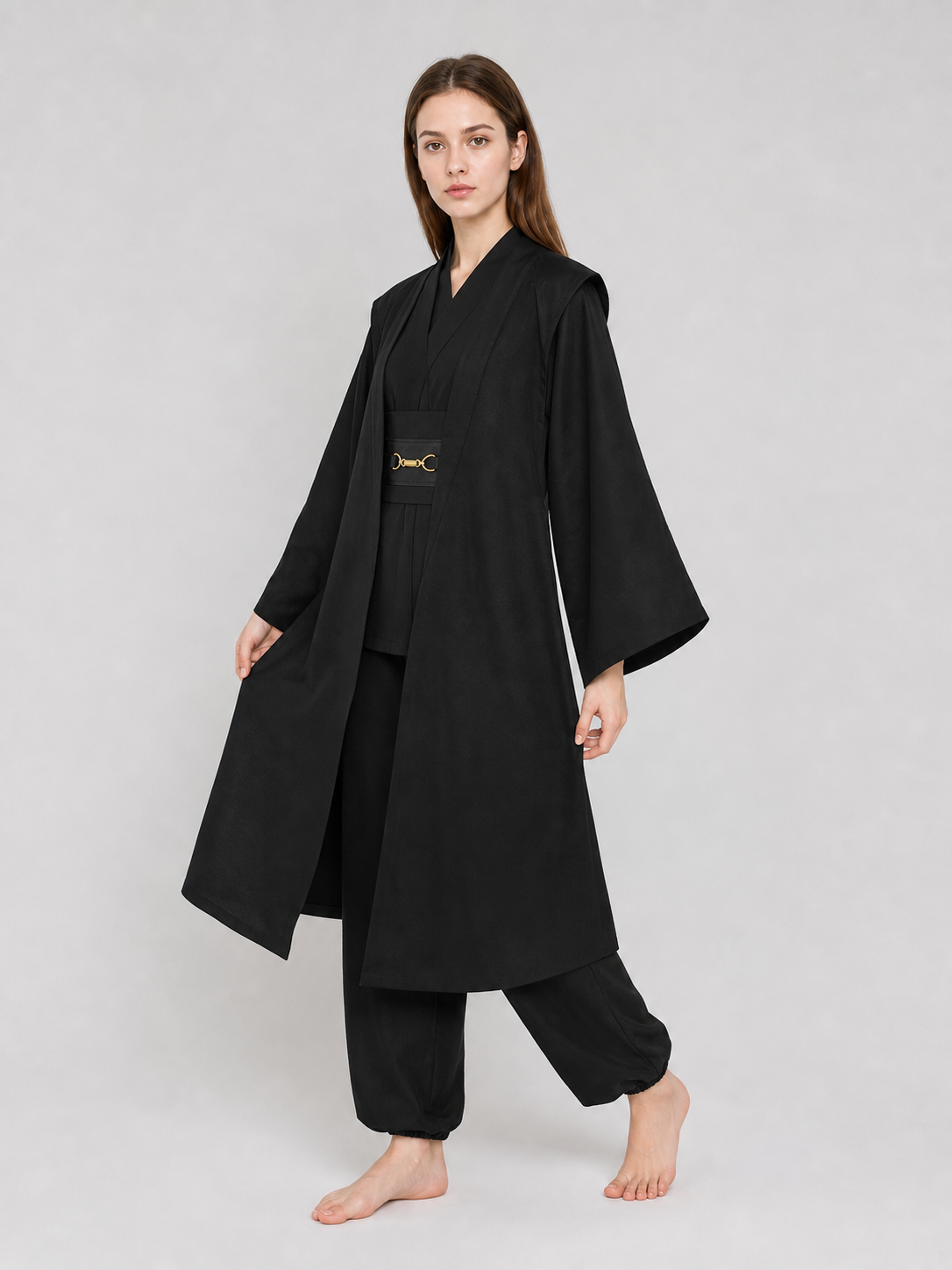 Obi-Wan Kenobi Cosplay Costume, Black Robe