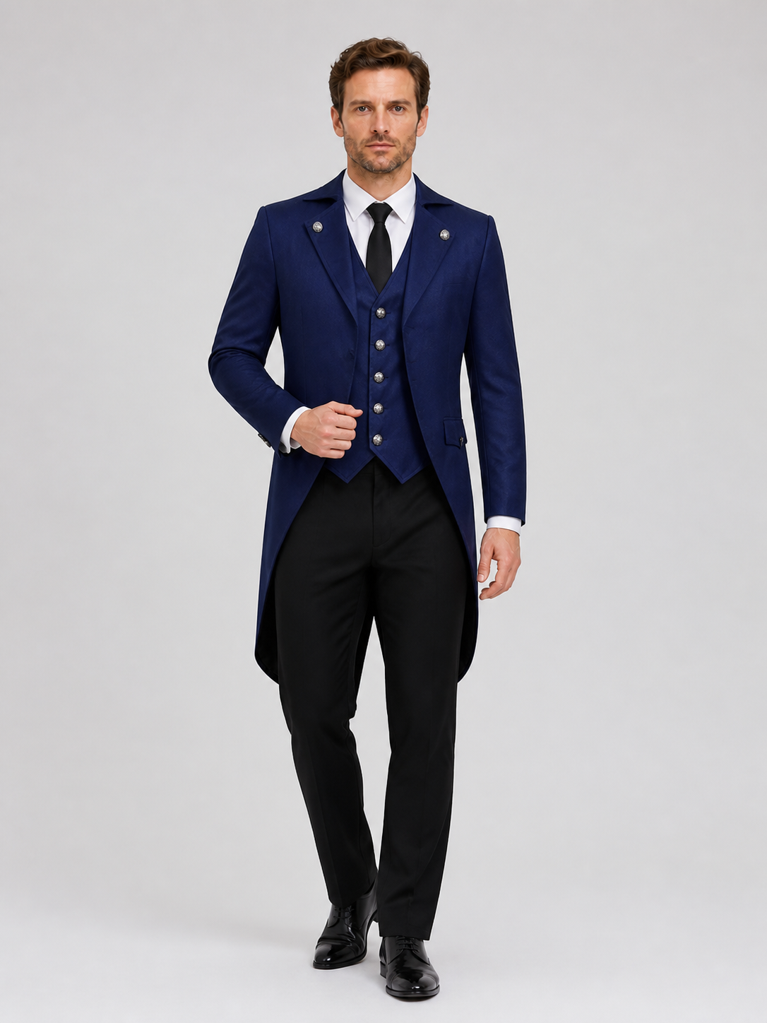 Blue Tailcoat for Halloween Cosplay, Sizes S-XXXL
