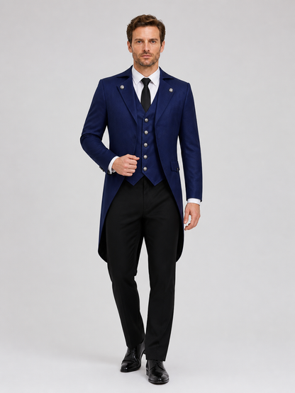 Blue Tailcoat for Halloween Cosplay, Sizes S-XXXL