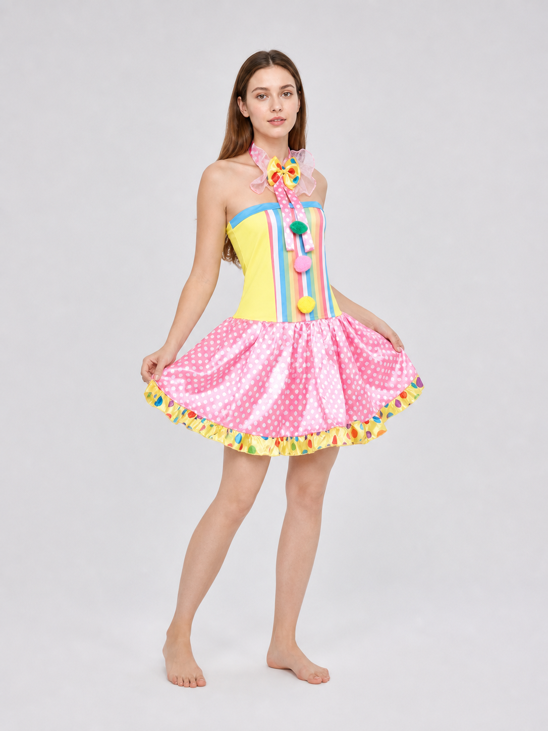 Bright Clown Costume Dress for Carnival and Stage