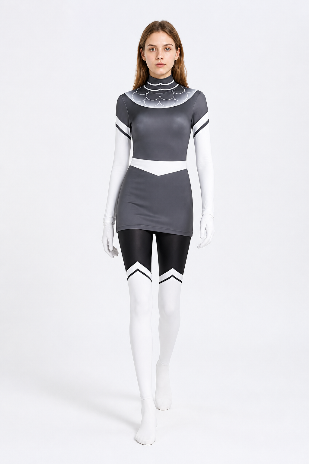Halloween Cosplay Costume with White Inserts Costumes detail