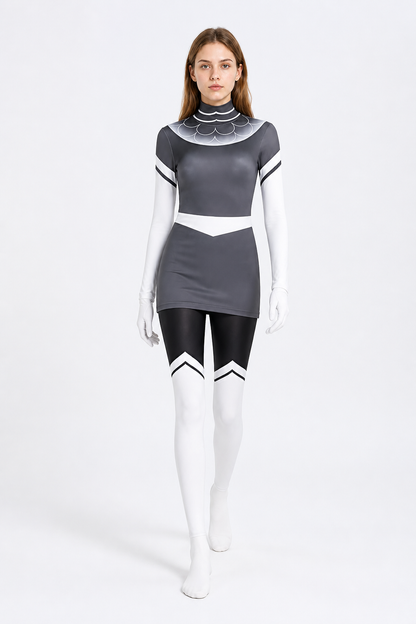 Halloween Cosplay Costume with White Inserts Costumes detail