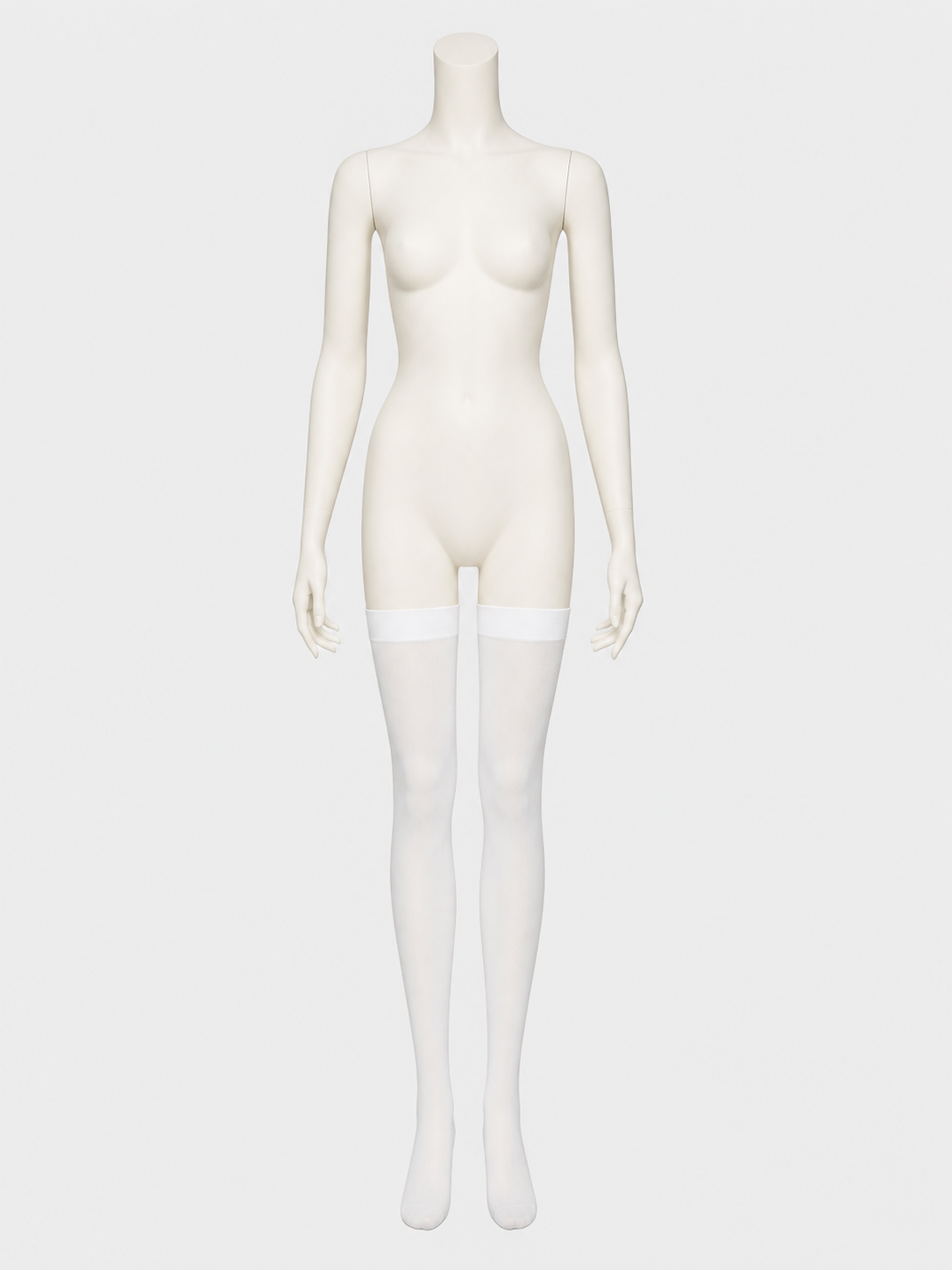 White Sheer Knee-High Socks with a Wide Textured Ribbed Band product detail 2